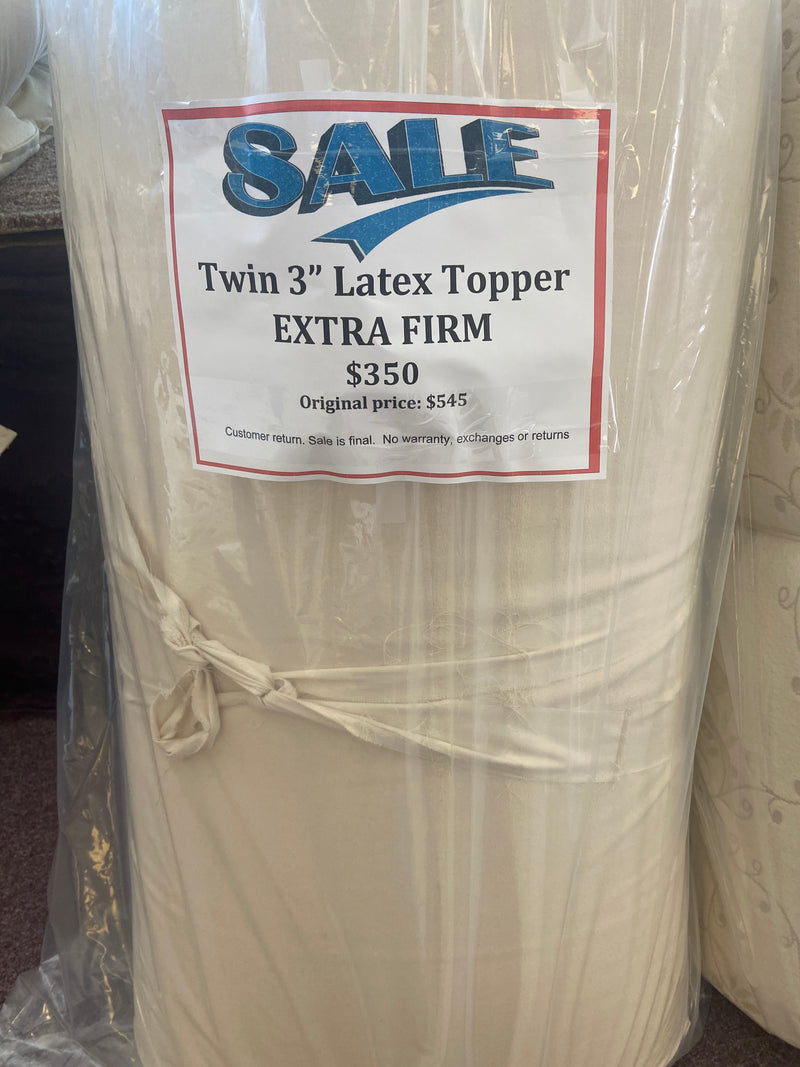 Twin Latex Topper- Extra Firm ( 1 in stock)