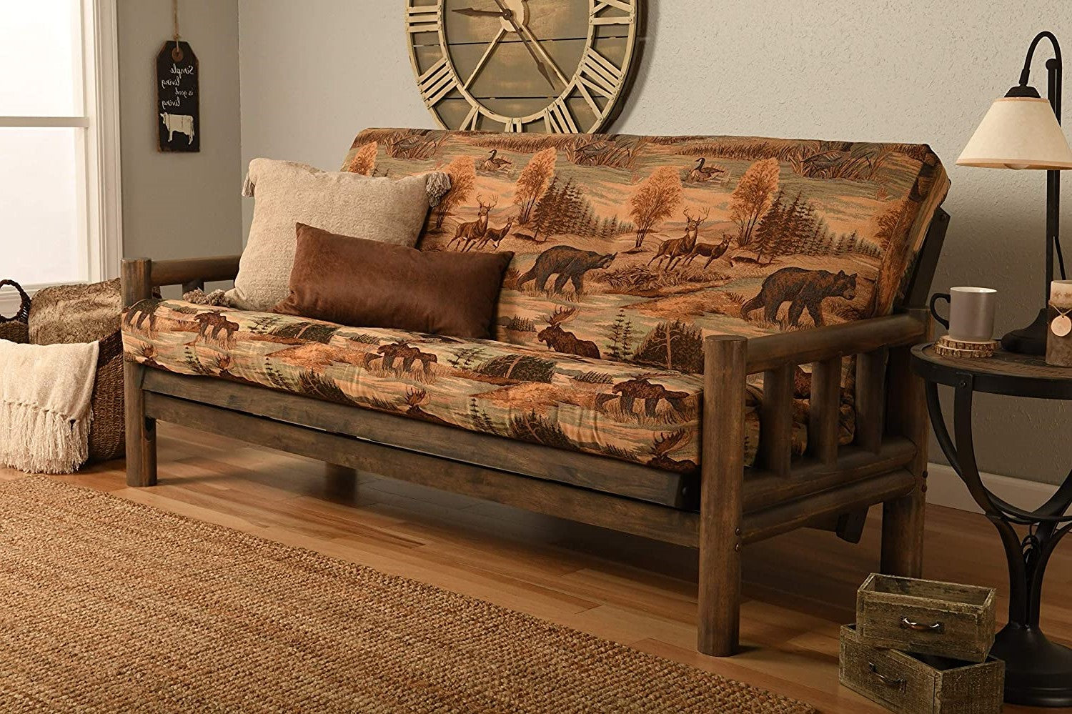 Cabin Print Innerspring Futon