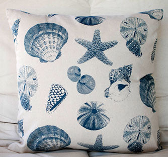 Blue Shells - Cotton Belle Futon Cover